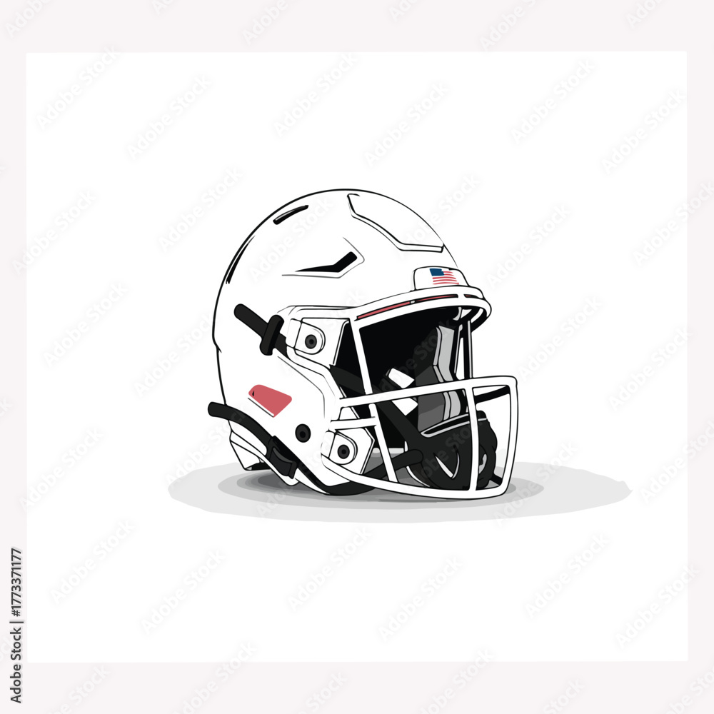 Fototapeta premium American football helmet illustration isolated on white background
