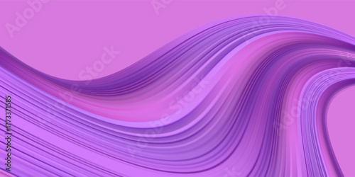 Graphic design art of abstract illusion of spiral with geometric shapes of pink and violet neon lines