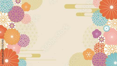 フルHD_正月_華やかお祝い和風背景