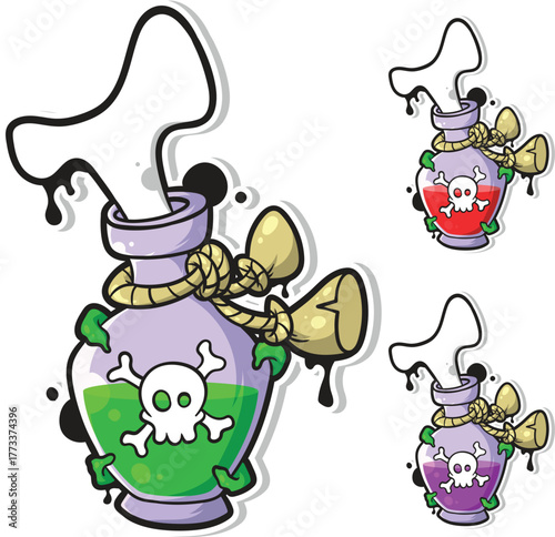 Poison Potion Bottle Cartoon Vector Illustration