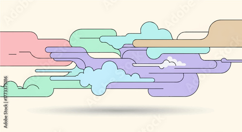 Abstract Cloud Formation in Pastel Colors A Stylish and Modern Design for Backgrounds and Decor