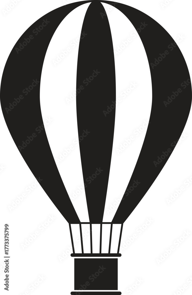 Obraz premium Hot Air Balloon Silhouette – Vintage Travel Vector Illustration