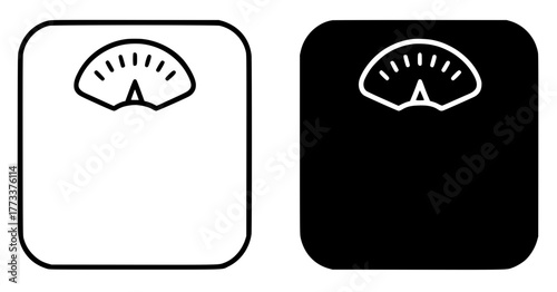 Scale Vector Illustration, Outline and Silhouette Versions