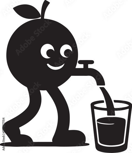 Orange lemon malta fruit juice and glass