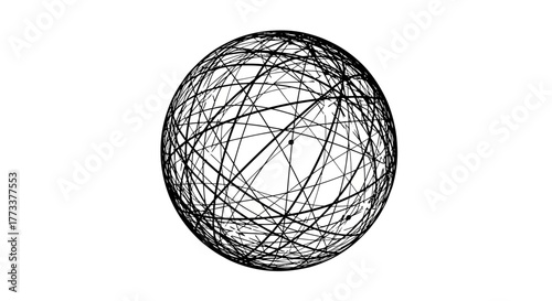Complex sphere network with transparent background