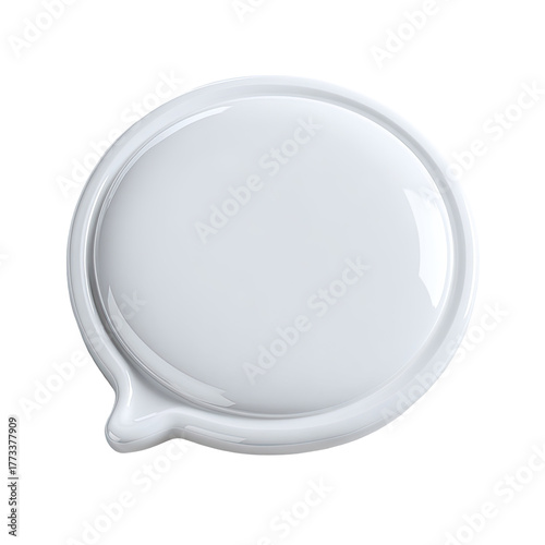 Tapety artystyczne Glossy white speech bubble shape on black background