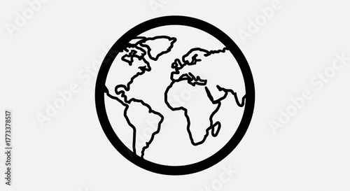 Earth globe outline with transparent background