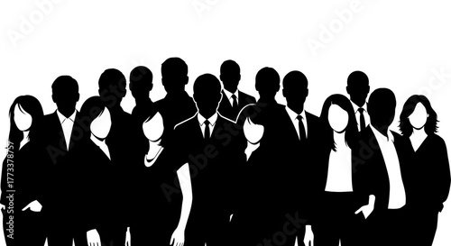 Group of business people silhouette with transparent background