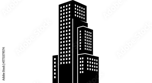 Modern skyscraper building with transparent background