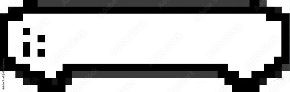 Obraz premium A pixelated speech bubble with small dots in the lower left corner