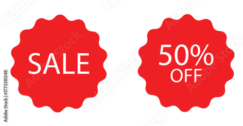 Red sale banner with 50 percent discount limited offer and new collection promotion design for shopping and marketing