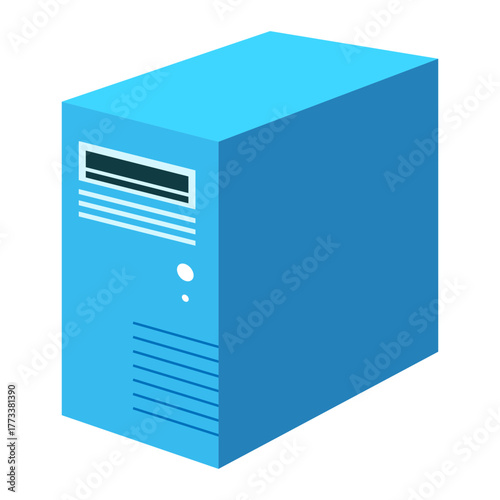 Modern server tower illustration for data storage solutions and network infrastructure needs