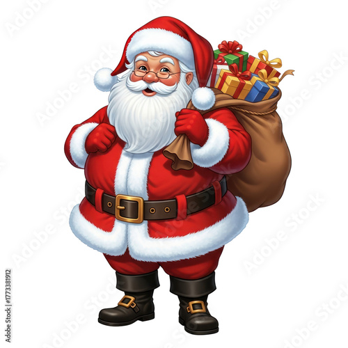santa claus with gift