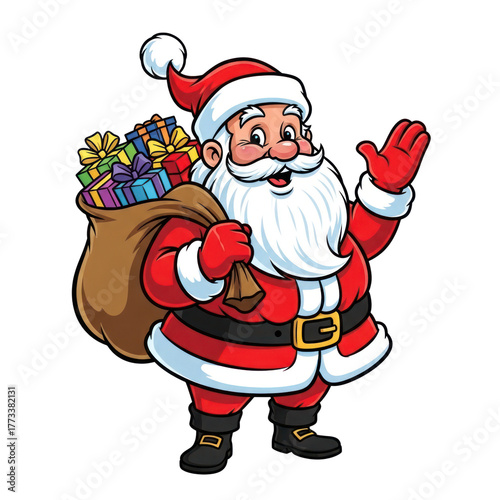 santa claus with a bag
