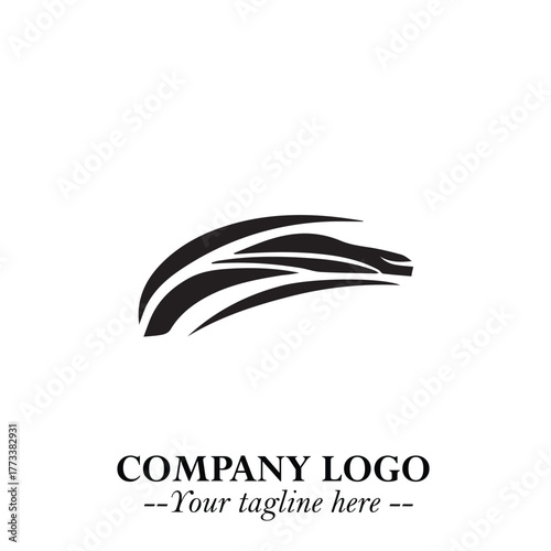 Car Running Fast Logo Symbol in Black on the White Background with Dynamic Speed Design