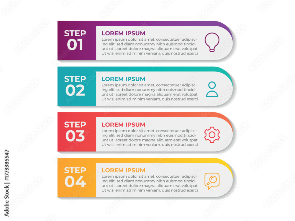 Fototapeta premium Business infographic design template with 4 options, steps or processes. Can be used for workflow layout, diagram, annual report, web design