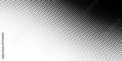 Dotted halftone gradient texture. Vanishing polka dot background. Repeating dots gradation pattern background.