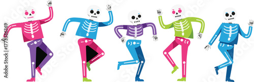 Day of the Dead Skeletons Celebrating Life through Dance and Festive Attire