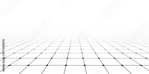 Technology wireframe landscape. Vector perspective grid. Digital space. Mesh on a white background.eps10