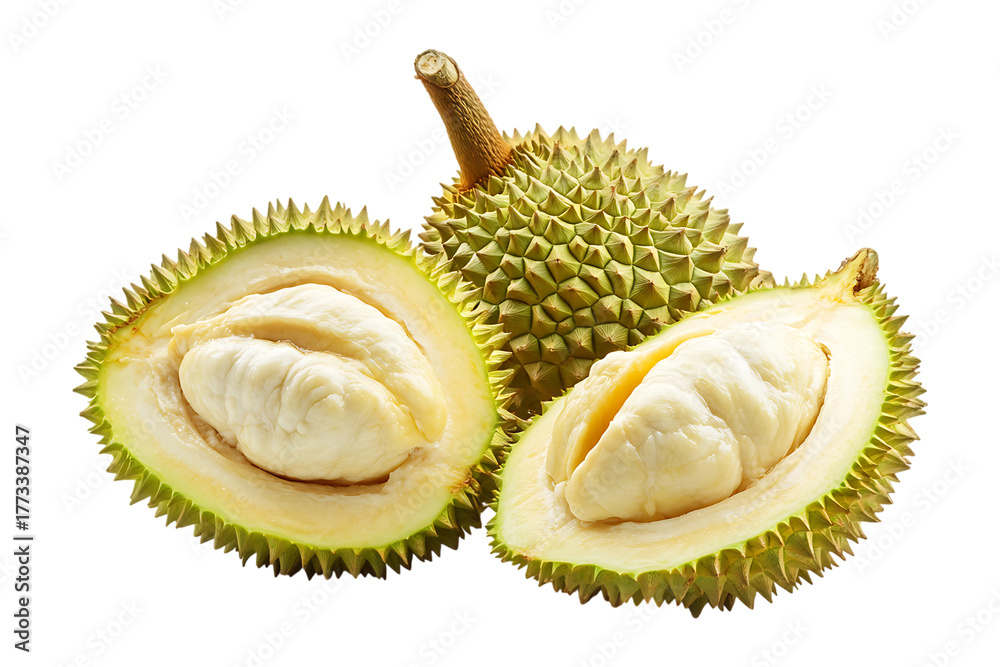 Fototapeta premium durian and slice on transparent background