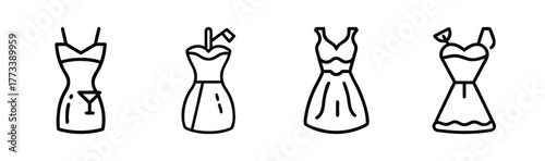 Chic cocktail dresses collection featuring four distinct fashion styles