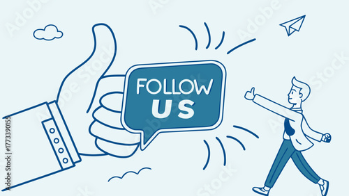 Boost your social media with this engaging Follow Us graphic, perfect for driving engagement and building your online community with a positive call to action