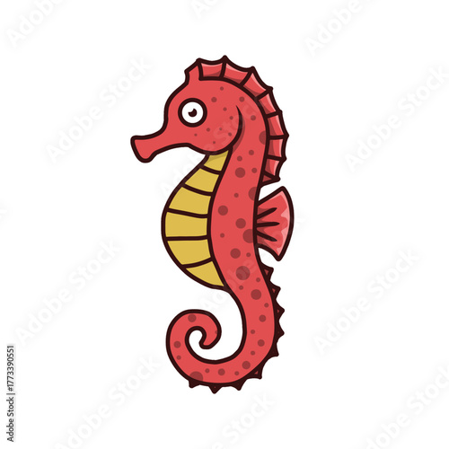 cute cartoon seahorse illustration