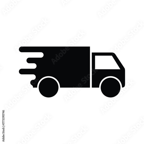 vector fast delivery truck icon
