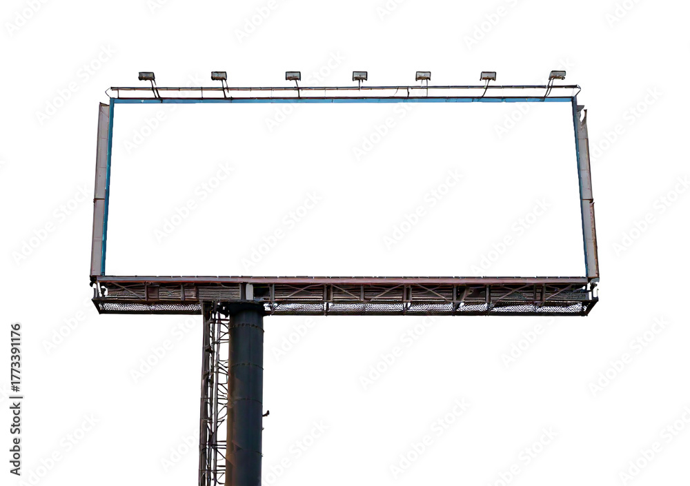 Obraz premium Empty advertising billboard frame isolated on transparent or white background