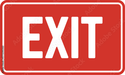 Emergency Exit Sign A Bold Red Rectangle with White Text Indicating the Way Out, Safety First