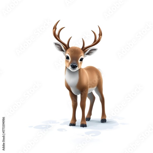 Baby Reindeer in Snow