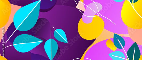 Bold Leaf Pattern. Tropical Leaf. Modern Motif. Jungle Print. Foliage Summer Seamless Pattern. Trending Vector Background. Artistic Botanical Surface. Abstract Plant. Bright Fashion. Contrast Drawing.