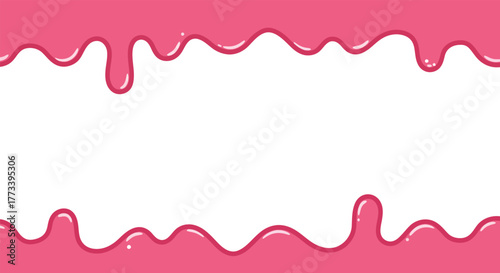 Vibrant Pink Dripping Liquid Frame with Smooth Wavy Edges and Ample Copy Space for Sweet Designs