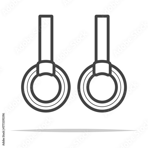 Gymnastic rings outline icon transparent vector isolated