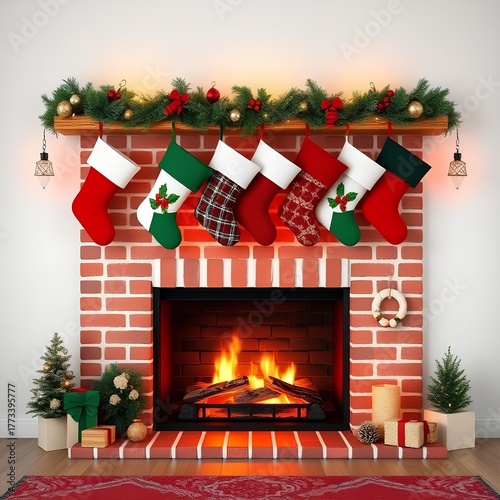 Hanging Stockings on Fireplace