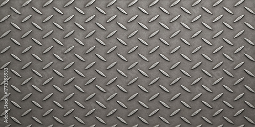Polished steel diamond plate texture, a seamless metallic pattern for an industrial surface