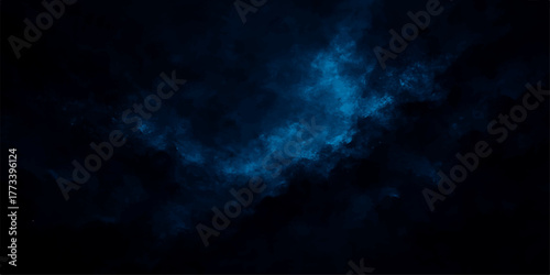 An abstract dark space clouds cape with a bright blue star texture