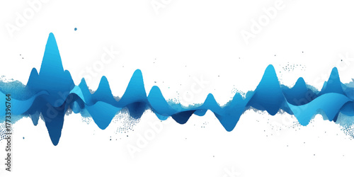 Abstract blue wave design with a sharp, vector-illustrated razor blade edge