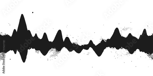 Black and white vector illustration of a sharp razor blade with a grunge ink splash design