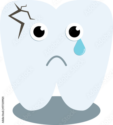cracks tooth decay teeth cartoon character