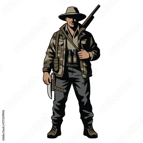 hunter with rifle
