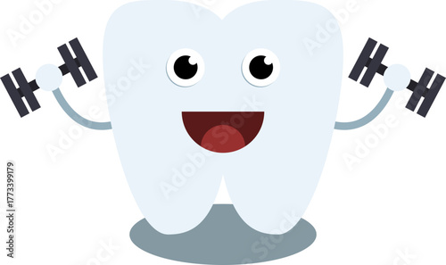strong teeth cartoon character