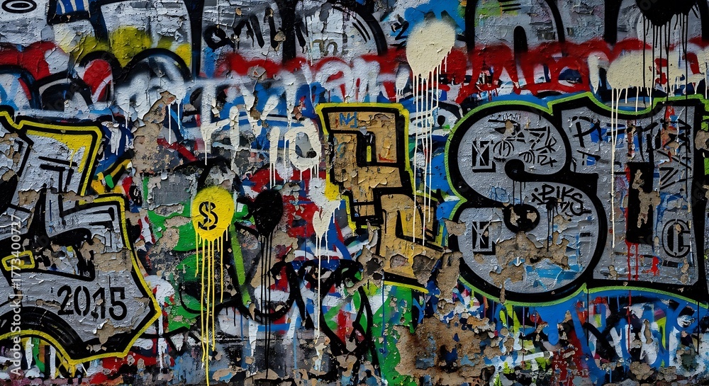 Obraz premium Vibrant Graffiti Art - A Colorful Urban Expression.