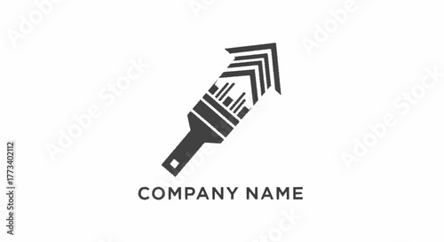 Abstract Paint Brush Strokes Forming an Arrow Shape.