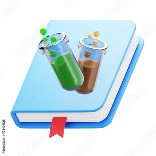 3D Test Tube and book