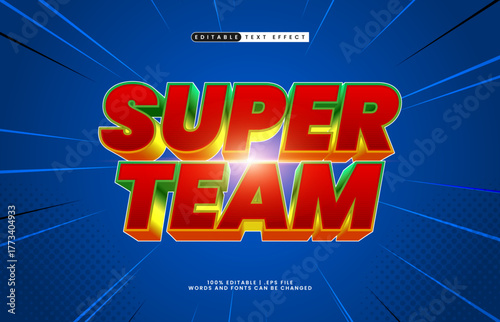 super team editable sport text effect for team logo and poster