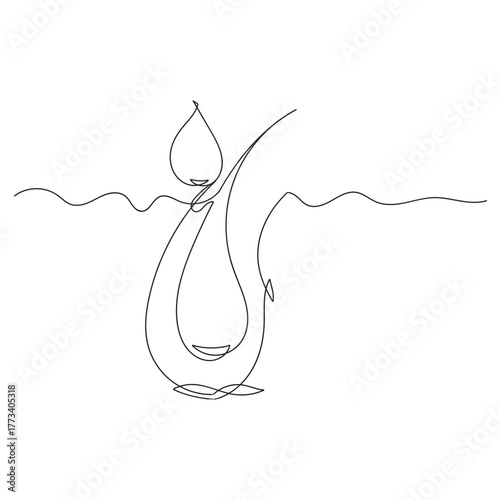 continuous line drawing serum for hair follicle treatment illustration