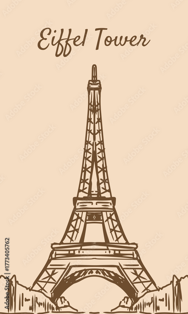 Fototapeta premium The Eiffel Tower is an iconic symbol of the city of Paris, the capital of France, an icon of the country of Paris.