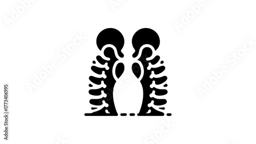 osteoporosis minimal black and white logo vector icon, orthopedic svg, pelvis svg, orthopedic vector, orthopedic logo black and white, hip bone svg, orthopedic icon free, femur bone icon, hip bone 