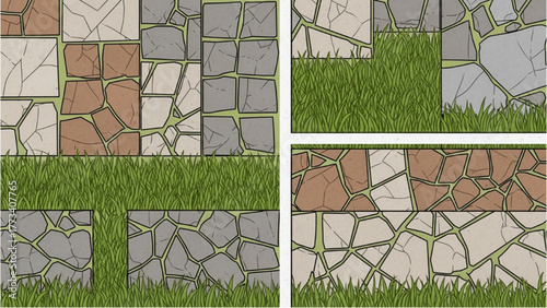 Stone and Grass Paving Patterns for Garden and Pathway Design